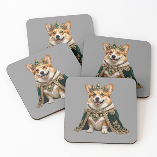 Item preview, Royal Corgi King – Majestic Crown & Emerald Cape Dog Art designed and sold by RobertArt08.
