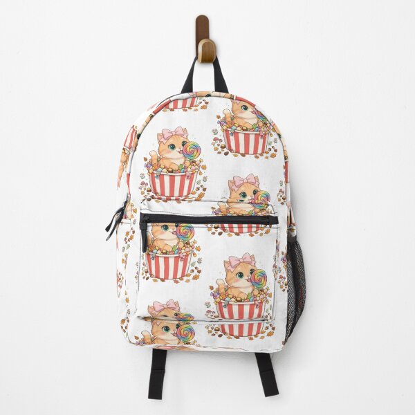 Item preview, Autumn Candy Bucket Cat Eating Lollipop designed and sold by Moody Vibes Studio.