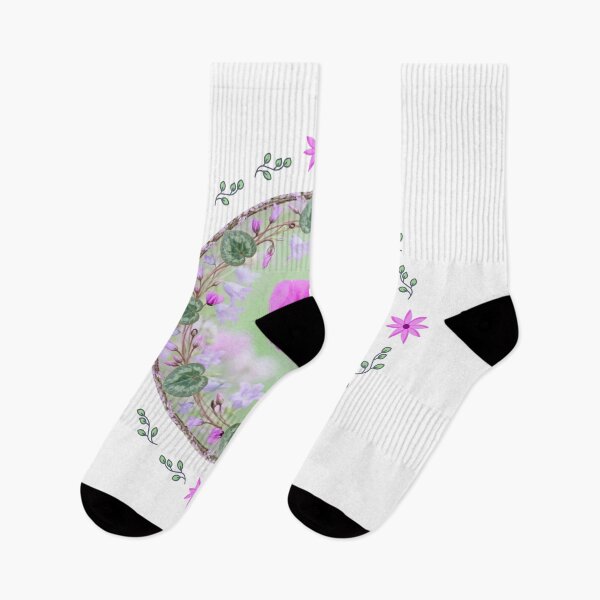 Item preview, Cyclamen flower pattern pink blossom violet designed and sold by creationsforyu.