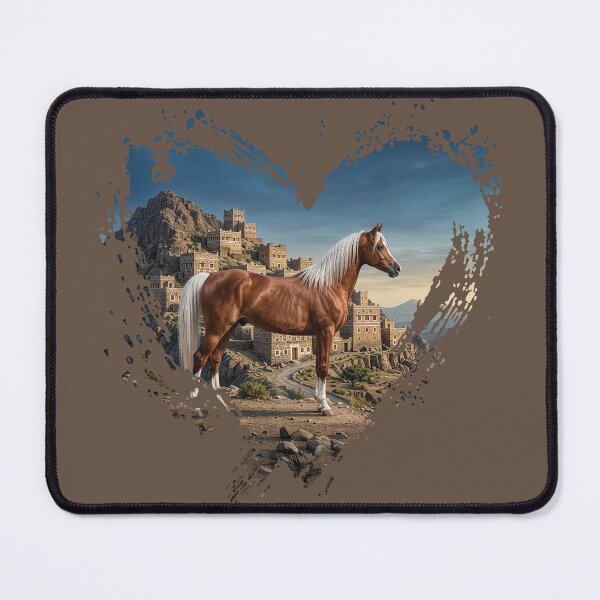 Item preview, The horse Abu'Urquob, Yemen, and a heart designed and sold by Cheval-de-coeur.