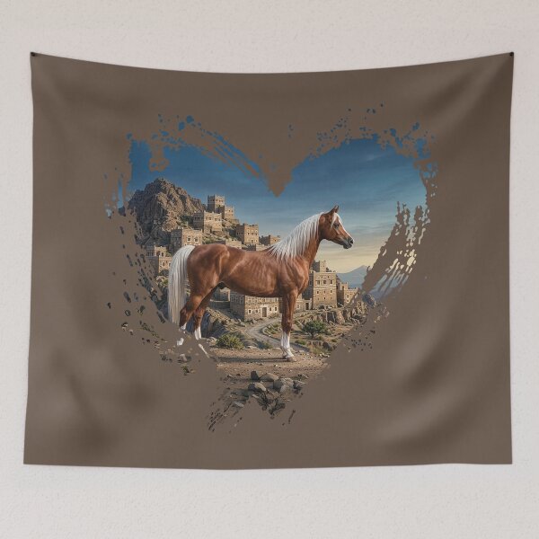 Item preview, The horse Abu'Urquob, Yemen, and a heart designed and sold by Cheval-de-coeur.