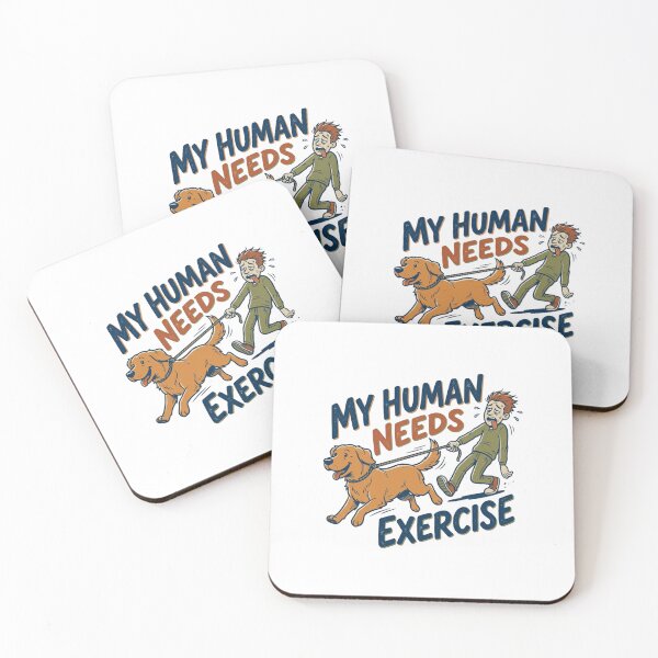 Item preview, Funny Dog Walking My Human Needs Exercise Golden Retriever Running Retro Aesthetic designed and sold by mood-draftsman.