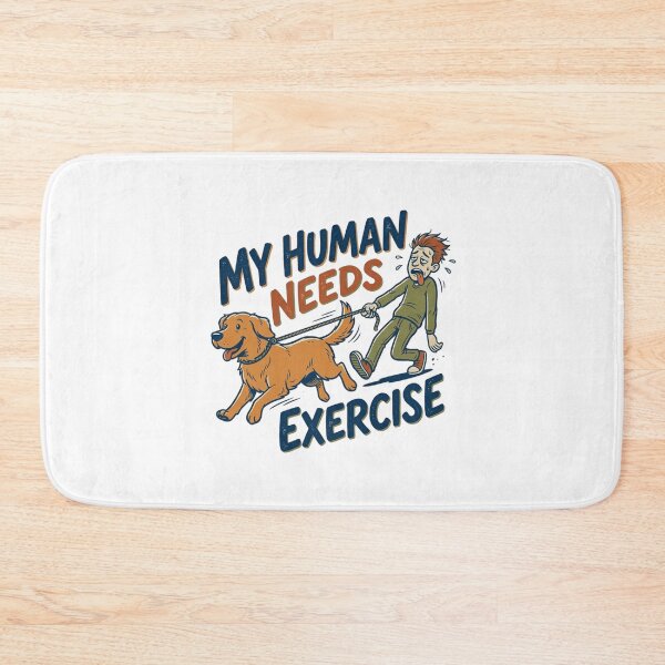 Item preview, Funny Dog Walking My Human Needs Exercise Golden Retriever Running Retro Aesthetic designed and sold by mood-draftsman.