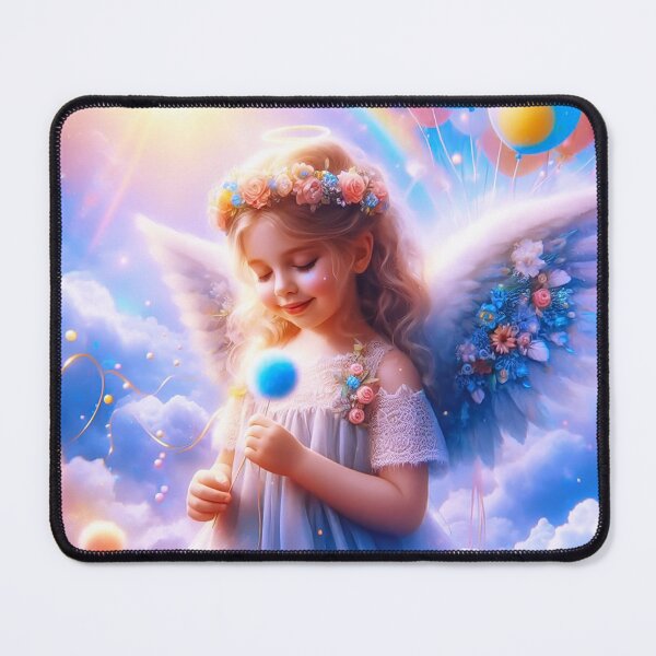 Item preview, Little Angel Girl in Rainbow Clouds designed and sold by Holub Art Studio & design.
