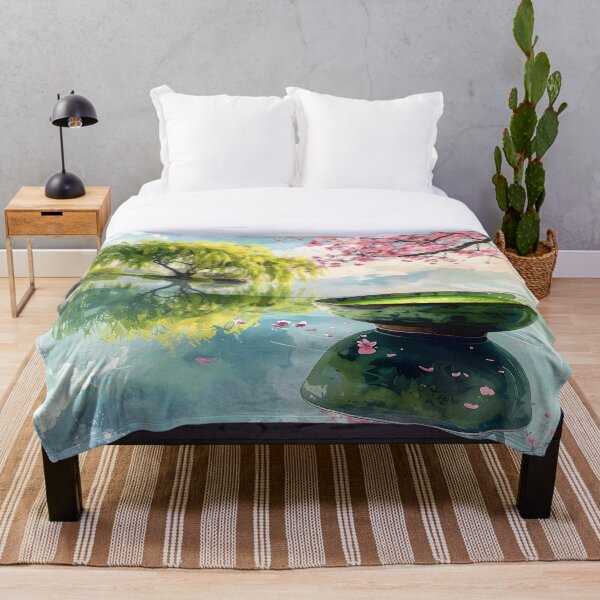 Artikelvorschau, Japanisches Matcha – Zen-Aquarell unter Kirschblüten entworfen und verkauft von Schoenenwald — Art Japonais, Zen & Nature.