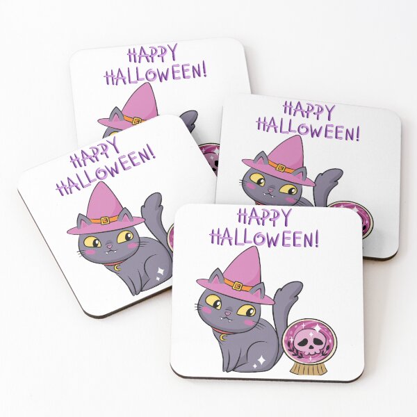 Item preview, Happy Halloween Cute Witch Cat and Crystal Ball designed and sold by     Sela Art .