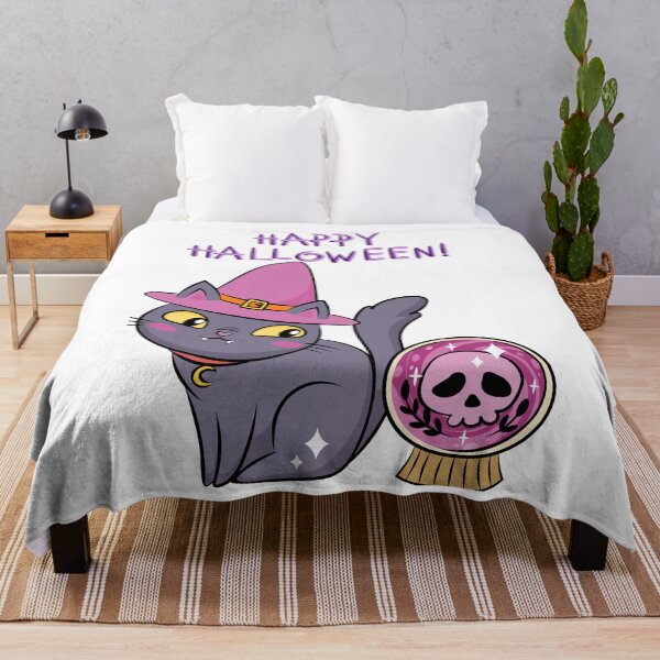Item preview, Happy Halloween Cute Witch Cat and Crystal Ball designed and sold by     Sela Art .