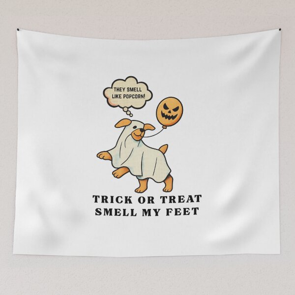 Item preview, Trick or Treat Smell My Feet Funny Halloween Ghost Dog designed and sold by SunandShade.