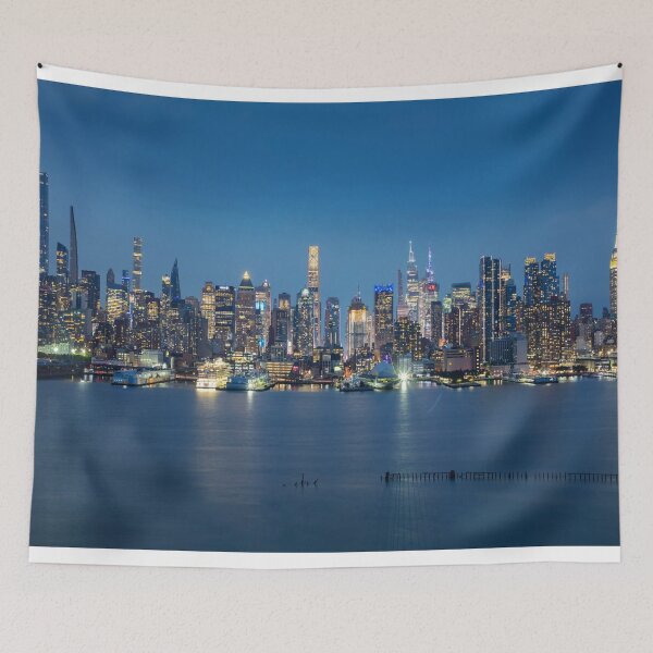 Item preview, New York City Skyline - Panoramic Night Art designed and sold by DGMaxShop.