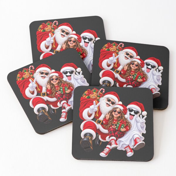Item preview, Santa Claus and Christmas Ghosts – Fun Holiday Family designed and sold by ArtSpark Studio.