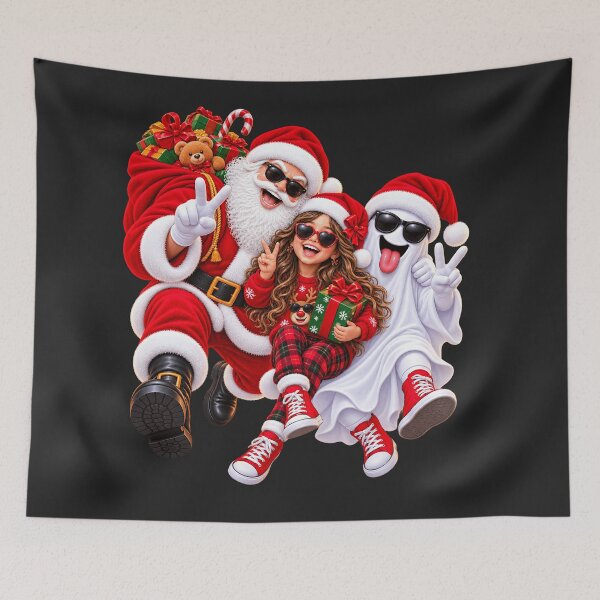 Item preview, Santa Claus and Christmas Ghosts – Fun Holiday Family designed and sold by ArtSpark Studio.