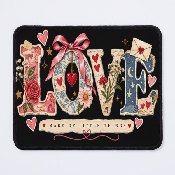 Item preview, Love Made of Little Things Vintage Romantic Typography Collage designed and sold by TulipsArtDesigns .