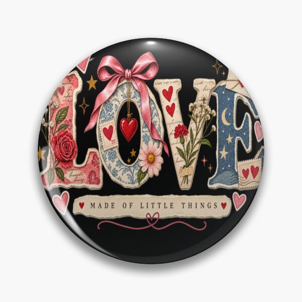 Item preview, Love Made of Little Things Vintage Romantic Typography Collage designed and sold by TulipsArtDesigns .