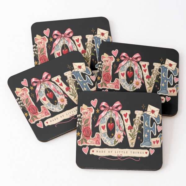 Item preview, Love Made of Little Things Vintage Romantic Typography Collage designed and sold by TulipsArtDesigns .