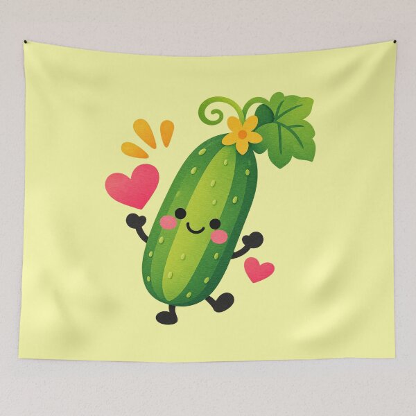 Item preview, Cucumber Vegetable Lover Cute Gardening Gift – Funny Kawaii Cucumber Meme Design designed and sold by StickyDelights.