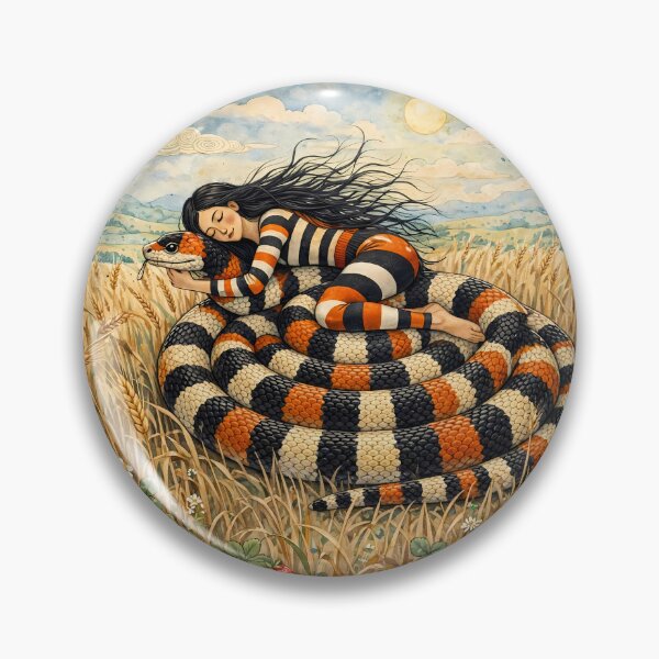 Item preview, Whimsical Girl and Snake in Strawberry Field designed and sold by m-y-A-I-A-R-T-.