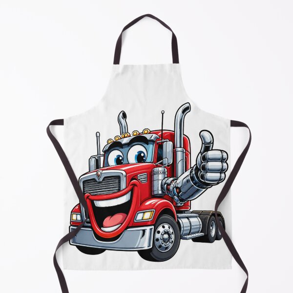 Item preview, Cute Happy Red Semi Truck Thumbs Up Cartoon - Big Rig Mascot designed and sold by Haque Designs.