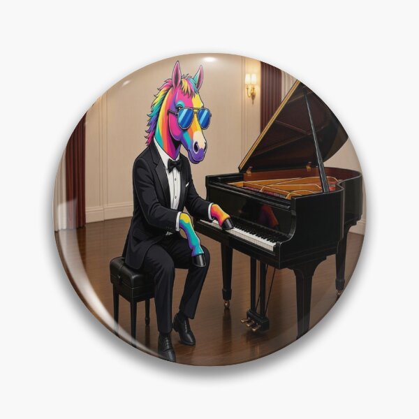 Item preview, Rainbow Horse Playing Grand Piano in Tuxedo designed and sold by Breezes-of-Ida.