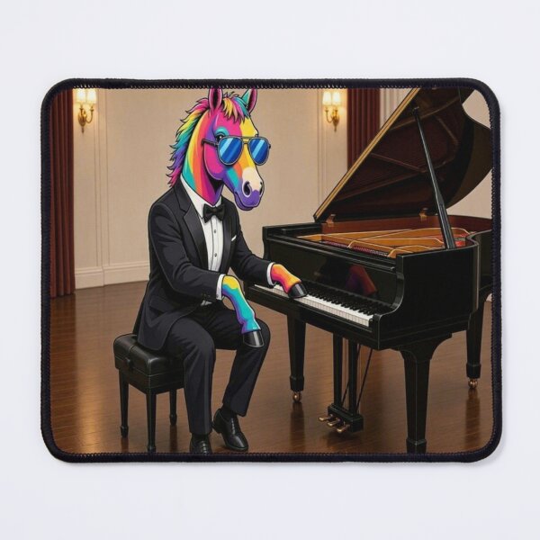 Item preview, Rainbow Horse Playing Grand Piano in Tuxedo designed and sold by Breezes-of-Ida.