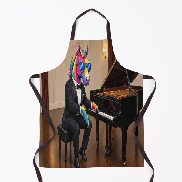 Item preview, Rainbow Horse Playing Grand Piano in Tuxedo designed and sold by Breezes-of-Ida.