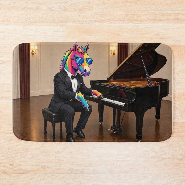 Item preview, Rainbow Horse Playing Grand Piano in Tuxedo designed and sold by Breezes-of-Ida.
