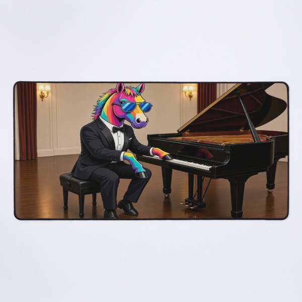 Item preview, Rainbow Horse Playing Grand Piano in Tuxedo designed and sold by Breezes-of-Ida.
