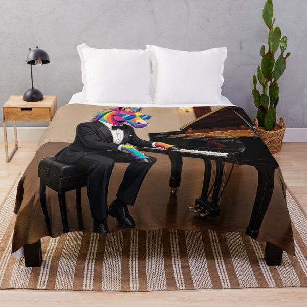 Item preview, Rainbow Horse Playing Grand Piano in Tuxedo designed and sold by Breezes-of-Ida.