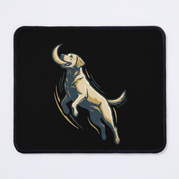 Item preview, Jumping Yellow Labrador Retriever Graphic | Vintage Fetching Dog Vector Art designed and sold by mood-draftsman.