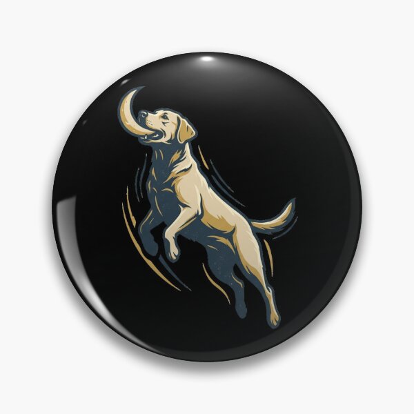 Item preview, Jumping Yellow Labrador Retriever Graphic | Vintage Fetching Dog Vector Art designed and sold by mood-draftsman.
