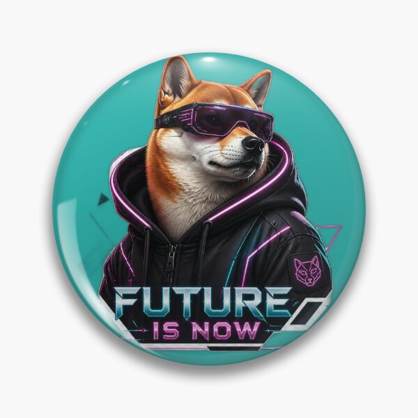 Item preview, Future Is Now – Cyberpunk Shiba Inu Neon Streetwear Art designed and sold by RobertArt08.