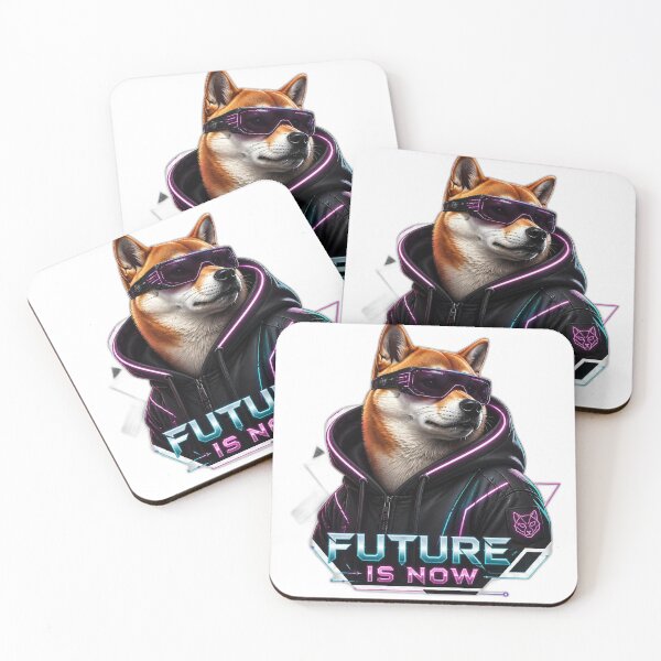 Item preview, Future Is Now – Cyberpunk Shiba Inu Neon Streetwear Art designed and sold by RobertArt08.