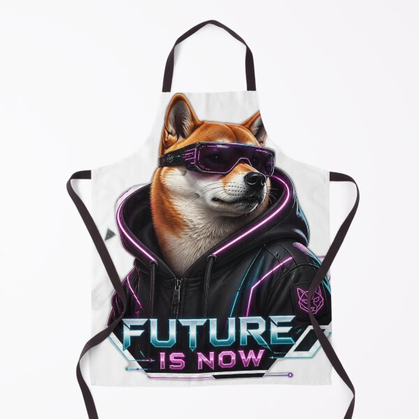 Item preview, Future Is Now – Cyberpunk Shiba Inu Neon Streetwear Art designed and sold by RobertArt08.