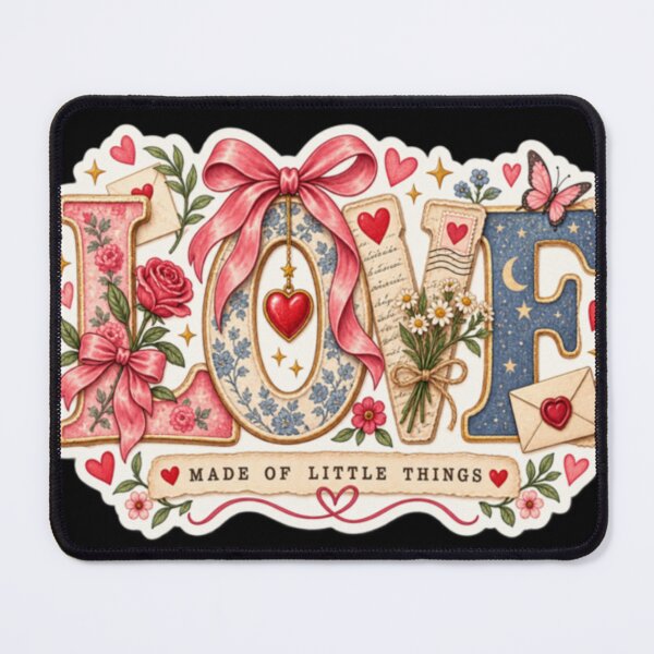 Item preview, Love Made of Little Things Vintage Romantic Typography Collage designed and sold by TulipsArtDesigns .