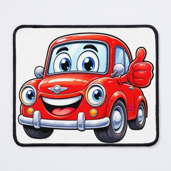 Item preview, Cute Happy Red Mini Car Thumbs Up Cartoon - Friendly Vintage Car Mascot designed and sold by Haque Designs.