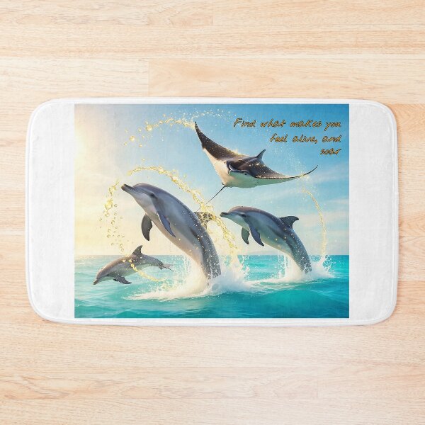 Item preview, Golden Flight — Dolphins & Manta Ray designed and sold by Hawaii26.