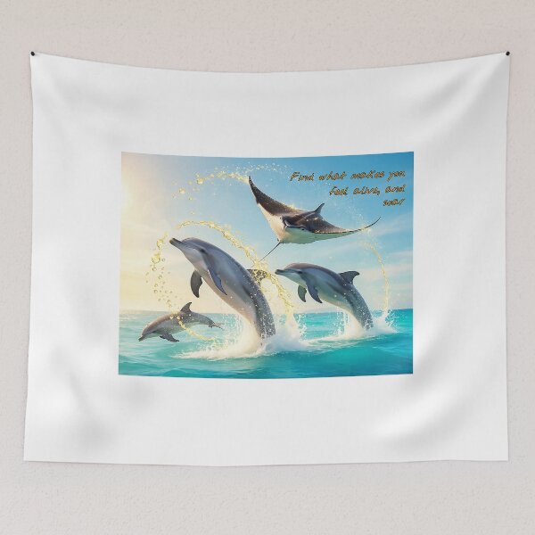 Item preview, Golden Flight — Dolphins & Manta Ray designed and sold by Hawaii26.