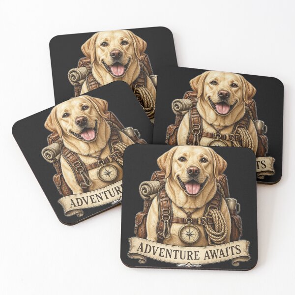 Item preview, Adventure Awaits – Hiking Labrador Retriever Dog Art designed and sold by RobertArt08.