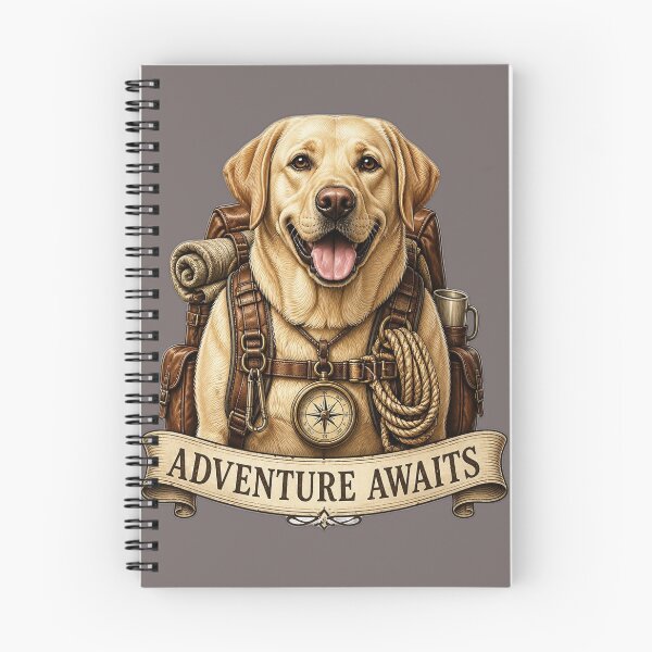 Item preview, Adventure Awaits – Hiking Labrador Retriever Dog Art designed and sold by RobertArt08.