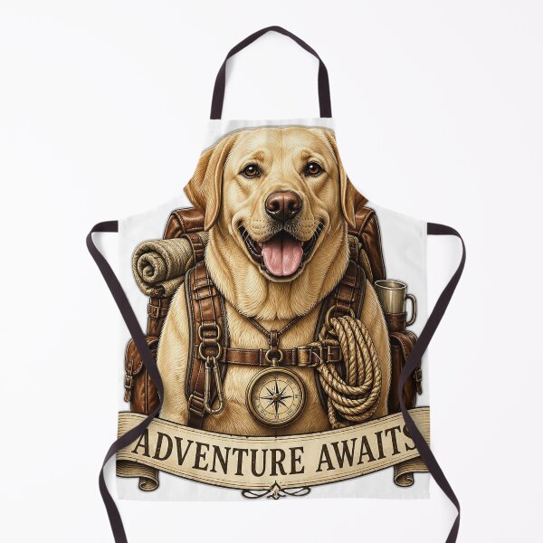 Item preview, Adventure Awaits – Hiking Labrador Retriever Dog Art designed and sold by RobertArt08.