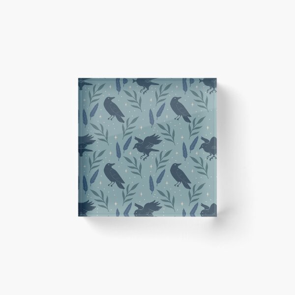 Item preview, Crow Folk Art Pattern | Gothic Woodland Bird Design designed and sold by TheSpellboundArtist.