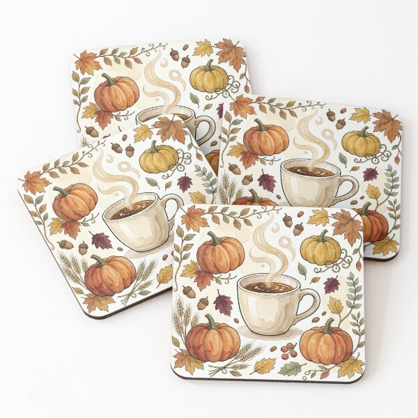 Item preview, Cozy Autumn Coffee Watercolor designed and sold by DIUMERI.