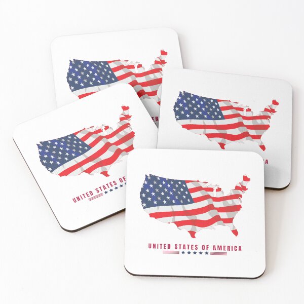 Item preview, United States of America Map Flag designed and sold by Typography Mall.