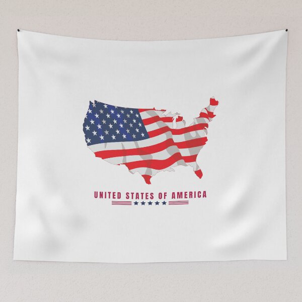 Item preview, United States of America Map Flag designed and sold by Typography Mall.