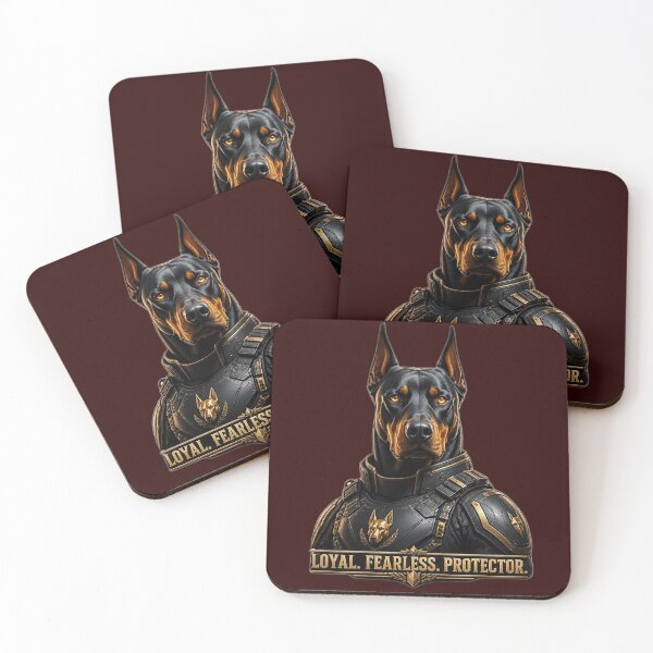 Item preview, Loyal Fearless Protector – Armored Doberman Dog Art designed and sold by RobertArt08.