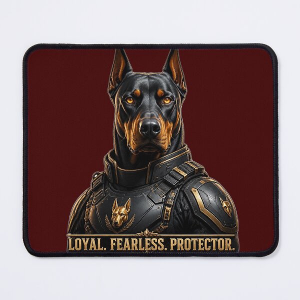 Item preview, Loyal Fearless Protector – Armored Doberman Dog Art designed and sold by RobertArt08.