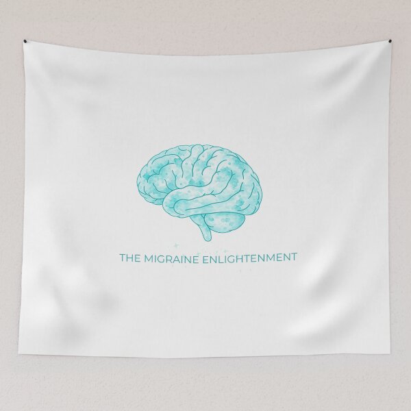 Item preview, The Migraine Enlightenment (teal blue brain art) designed and sold by The Migraine Enlightenment.