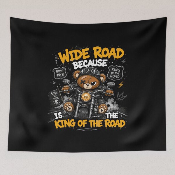 Item preview, Wide Road Is The King Of The Road - Biker Teddy Bear designed and sold by Ekstrashop.