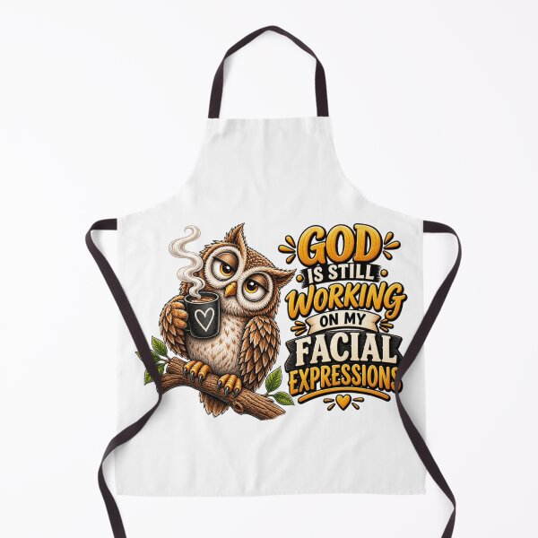 Item preview, God Is Still Working On My Facial Expressions Funny Owl Christian Faith Humor designed and sold by 76Valeria.