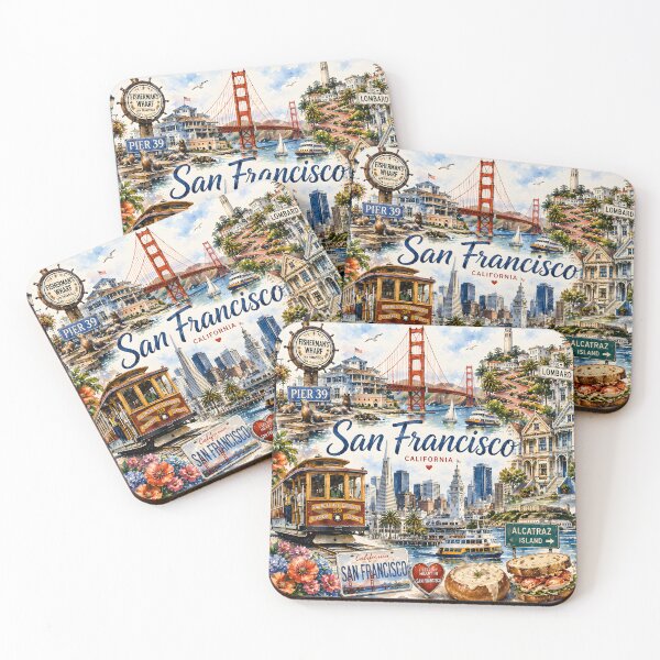 Item preview, San Francisco California Travel Pattern designed and sold by TinyWeird.
