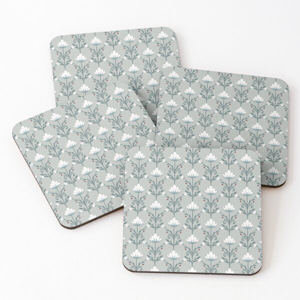 Item preview, Elegant Grey Botanical Floral Pattern  designed and sold by Rukhscreations.